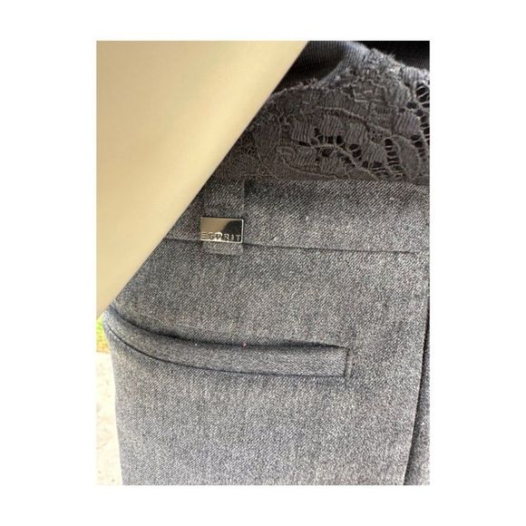 Esprit Brushed Grey High Waist Ankle Pants Trousers 4 Pocket Sz 10 - Picture 6 of 16